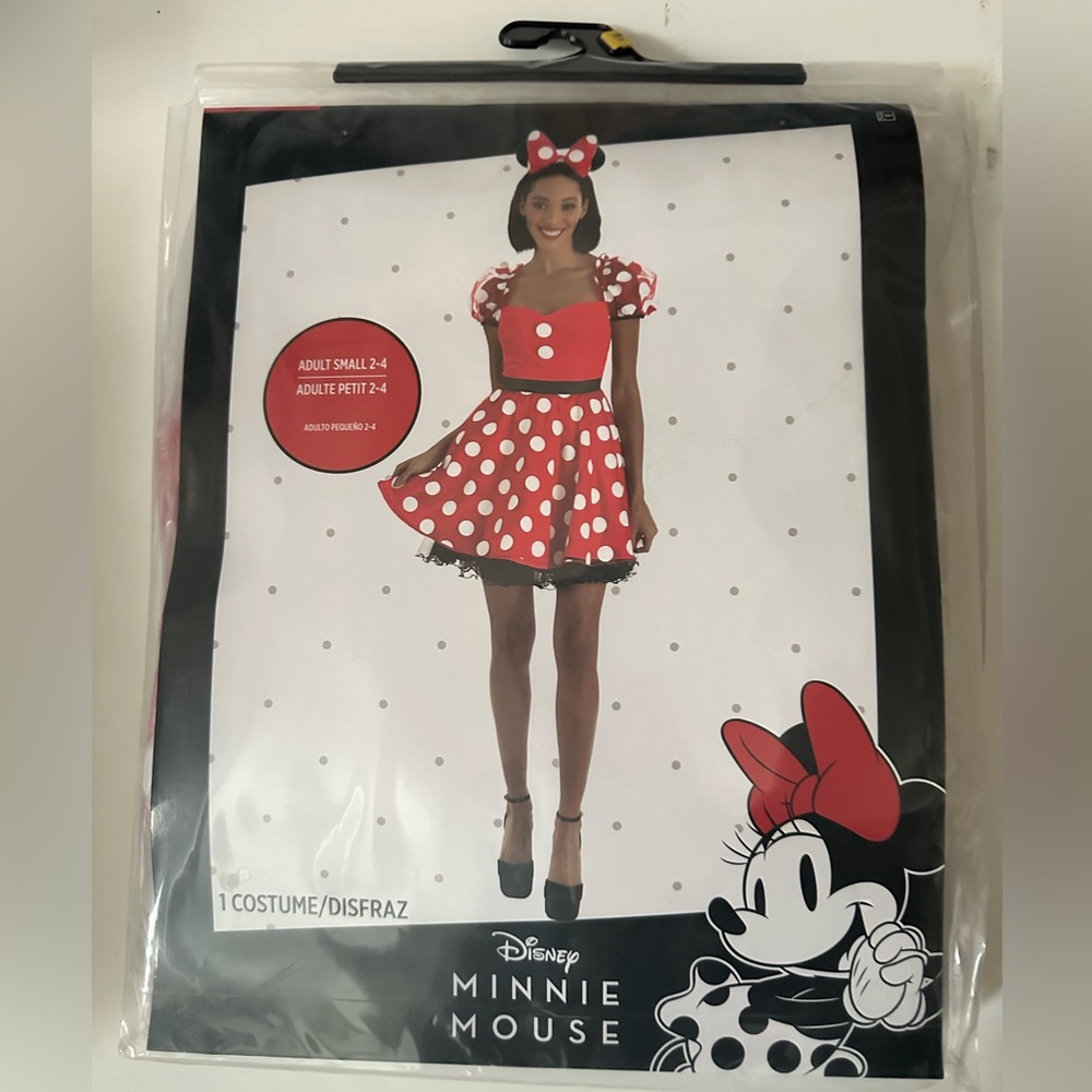 Minnie Mouse Costume for Women - Dress, & Minnie Ear Headband - Adult size Small